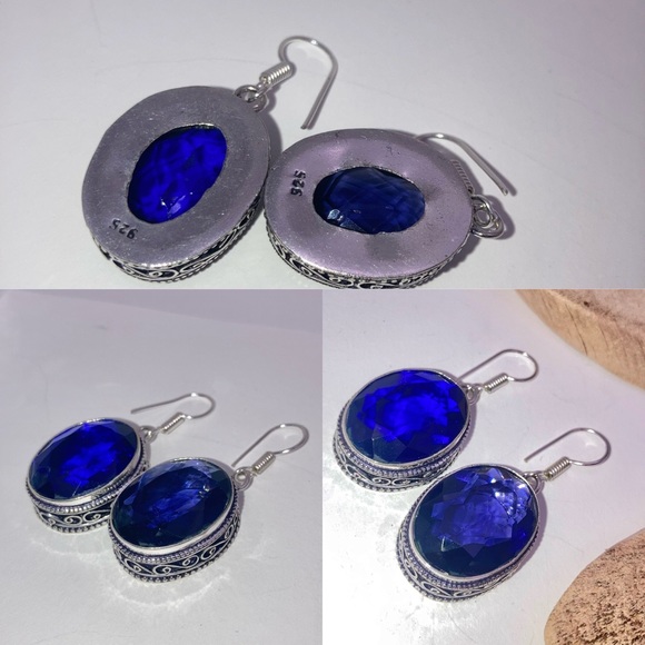 Amethyst Gemstone Handmade Vintage Style Earrings - Picture 3 of 5